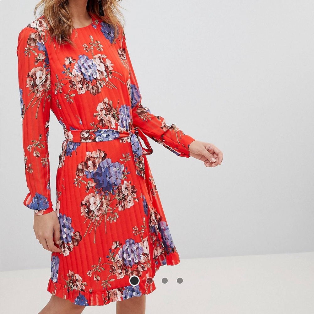 Y.A.S stripe floral clash midi shift dress